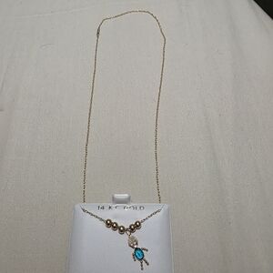 Elegant Gold and Blue Owl Pendant Necklace
